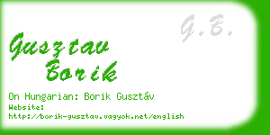 gusztav borik business card