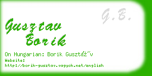 gusztav borik business card